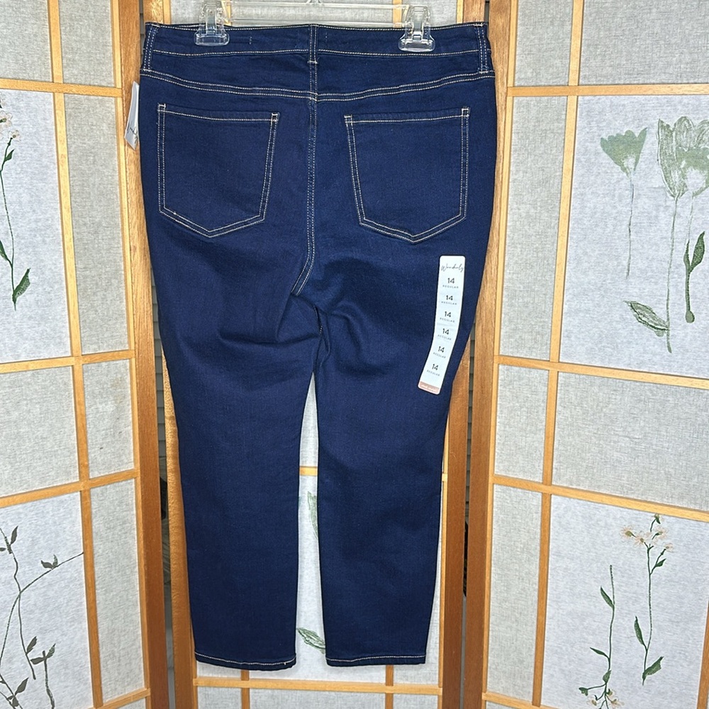 NWT Wonderly 5 pocket mid-rise skinny crop pants size 14R - Picture 4 of 14